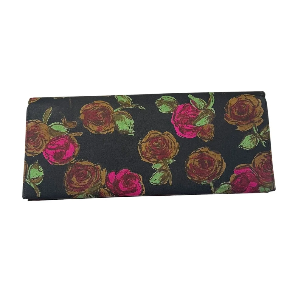 Vintage‎ Lennox Bags Dark Motif Floral Clutch Purse Approx. 12 x 5 inches